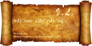 Véber Lóránt névjegykártya